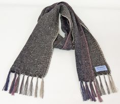 Gent's Tweed Scarf.  Inspired by Patrick Kavanagh's poem 'Stoney Grey Soil' and woven with the slate grey called Finntown Handwoven in Ireland. A classic man's scarf, very wearable both as a scarf for a crombie coat of to be worn casually with a cosy jumper.  An idea gift for Father's Day, Birthdays and of course Christmas. 50% Donegal Tweed Wool 50% Fine Cotton 180cm + fringes x 35cm Gift Boxed Crombie Coat, Tweed Tarten Scarf, Large Gray Scarf, Tweed Scarf, Luxury Wool Plaid Scarves, Donegal Tweed, Cosy Jumper, Grey Tweed, Grey Scarf