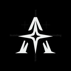 the letter a is made up of two intersecting lines in white on a black background