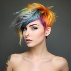 50 Chic Ombre Short Haircuts for a Stylish Transformation Unique Hair Colors, Ombre Short Hair, Long Hair 50, Messy Pixie Haircut, Trends In 2023, Slick Hair, Short Hairstyles Over 50, Sunset Hair, World Hair