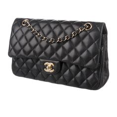 Chanel Shoulder Bag By Karl Lagerfeld Vintage Black Lambskin Interlocking Cc Logo, Quilted Pattern & Chain-Link Accent Gold-Tone Hardware Chain-Link Shoulder Strap Leather Lining & Three Interior Pockets Flap Closure At Front Chanel Quilted Bag, Chanel Shoulder Bag, Quilted Pattern, Baddie Hairstyles, Chanel Bags, Cc Logo, Karl Lagerfeld, Chanel Bag, Chain Link