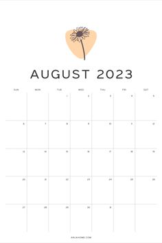 aesthetic August 2023 calendar featuring sunflower yellow flower doodle 2023 Calendar Aesthetic, Thanksgiving Planning, August Calendar, Editable Calendar, Family Schedule, Office Planners, Daily Planner Template, Macbook Wallpaper, Daily Planner Printable