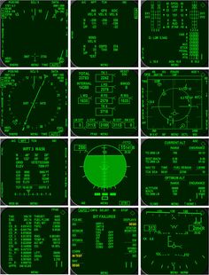 the green screen is showing different types of radars and their corresponding functions are shown