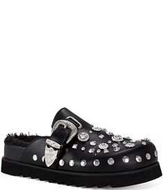 Azalea Wang Chatter Studded Faux Fur Lined Clogs | Dillard's Grunge Closet, Studded Clogs, Fly Fits, Navy Wife, Ugly Shoes, Azalea Wang, Shoe Inspo, Trendy Shoes, Dillard's