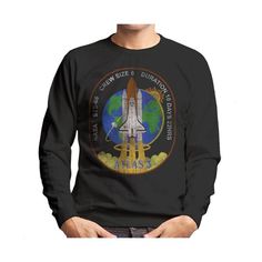 AVAILABLE IN VARIOUS SIZES - SEE SIZE CHART FOR CORRECT FIT!  FEATURES:   	* Men's Sweatshirt  	* Official NASA licensed merchandise  	* Neck Style: crew neck  	* Sleeve Type: Long sleeve Types Of Sleeves, Graphic Sweatshirt, Size Chart, Crew Neck