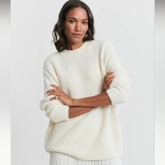 Jenni Kayne Alpaca Boucle Cocoon Crewneck Sweater. Oversized, Chunky Knit. 89% Alpaca 11% Polyamide Jenni Kayne, Oversized Crewneck, Matching Family Pajamas, The Shot, Pant Shirt, Outdoor Apparel, Crewneck Sweater, Summer House, Get Dressed