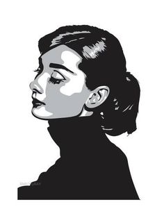 a black and white drawing of a woman's profile with her eyes closed, looking to the side