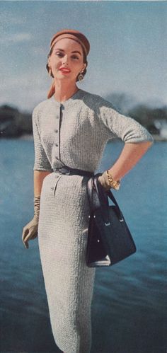 1950 Dresses Vintage Classy, 1950s Casual Outfits For Women, Vintage 40s Fashion, Late 50s Fashion, 1950 Fashion Women, 50s Clothing, 50s Aesthetic, 1950 Women, Henley Dress