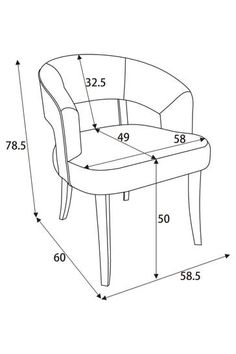 the measurements for a dining chair