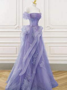 Prom Dress Purple, Purple Dresses Formal, Off Shoulder Tulle, Green Chiffon Dress, Lavender Prom Dresses, Purple Evening Dress, Beaded Party Dress, Velvet Prom Dress, Long Formal Dress