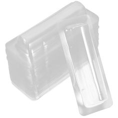 two clear plastic containers with lids on white background