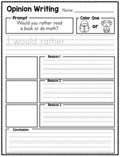 the opinion writing worksheet for students to practice their writing skills and read alouds