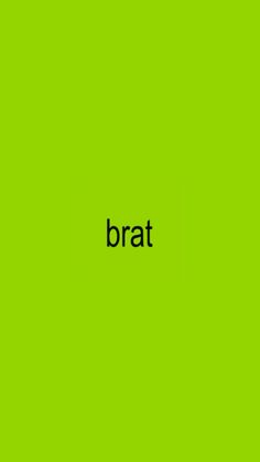 the word bratt is written in black on a green background