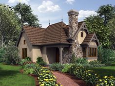 House Plan 81251 Elevation Storybook Homes Plans, English Cottage House Plans, Tudor Cottage, European Cottage, Floor Designs, Tiny House Plan, Cottage Style House Plans, Plans Architecture, A Small House