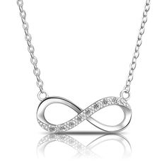 PRICES MAY VARY. ❤️✦CONFESSION OF ENDLESS LOVE ✦ Express your love and belief with infinity necklaces for women, perfectly designed with infinity symbol representing everlasting love and eternity. The infinity necklace with cross adorned with sparkling Cubic Zirconia, so stunning and lovely. ❤️✦QUALITY MATERIAL✦ Each Eleganzia sterling silver jewelry is stamped with 925 to guarantee used of genuine 925 Sterling Silver, ensuring lasting shine. The beautiful infinity necklace for women (adjustable Necklace For Girlfriends, Infinity Symbol Necklace, Infinity Cross, Infinity Necklace Silver, Cleaning Silver Jewelry, Infinity Pendant, Infinity Love, Necklace For Girlfriend, Infinity Necklace