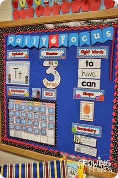 a bulletin board with the words daily focus on it