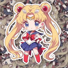 Chibi Sailor Moon Sticker - Turbo Vinyl Chibi Sailor Moon, Sailor Moon Meme, Disney Magic Cruise, Moon Character, Sailor Guardians, Sailor Moon Tattoo, Moon Luna, Arte Sailor Moon, Sailor Moon Fan Art