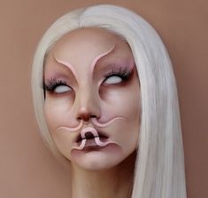 Cryptid Makeup, Mythical Creatures Makeup, Extraterrestrial Makeup, Drag Makeup Ideas, Drag Makeup Looks, Alien Makeup Looks, Horror Makeup Ideas, Sfx Makeup Looks