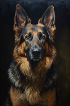 German Shepherd art German Shepherd Painting, Stimulation Activities, Shepherd Art, German Shepherd Art, Dog Portraits Art, Dog Artist, Gsd Dog, Mental Stimulation, Dog Artwork