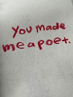 the message you made meapeet is written on a piece of paper with crayons