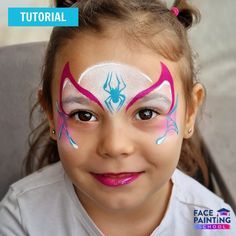 Meet Ghost Spider, the New Female Spiderman Character | Learn How to Paint Her Fun and Cute Design Spider Gwen Face Paint, Spider Gwen Eye Makeup, Ghost Spider Makeup, Ghost Spider Face Paint, Kids Spider Face Paint, Spider Eye Face Paint, Spider Mask Girl, Spider Face Paint, Face Painting Superhero