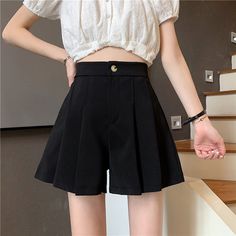 SPECIFICATIONS Material: Polyester Item Type: Shorts Gender: WOMEN Fit Type: Regular Fabric Type: Broadcloth Decoration: Button Size S:Waist:60cm(Elastic),Hips:98cm,Length:36cm M:Waist:64cm(Elastic),Hips:102cm,Length:37cm L:Waist:68cm(Elastic),Hips:106cm,Length:38cm XL:Waist:72cm(Elastic),Hips:110cm,Length:39cm XXL:Waist:76cm(Elastic),Hips:114cm,Length:40cm Notes: the Error within 3 cm due to manual measurement(Unit: 1 inch = 2.54 cm, 1 cm = 0.39 inch) College Outfits, Pleated Wide Leg Pants, Outfits Baggy, Suit Shorts, Summer Fabrics, Work Office, Slim Waist, Office Ladies, Outdoor Outfit