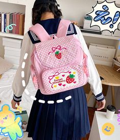 Sweet Strawberry Backpack PN4694 ●Size:37*30*13 cm. ●Material :nylon (Please allow 1-3cm differs due to manual measurement.As different computers display colors differently,the color of the actual may vary slightly from the above images.Thanks for your understanding.) ●About Shipping: We attach great importance to the orders of each customer and parcel delivery. 1.Processing time: 2-3 business days. 2.Shipping time: 10-15 business days to US, please allow 3-4 weeks shipping to other country.(Shipping times can be affected by variable customs clearance times or public holidays.) Strawberry Backpack, Embroidery Fruit, Japanese School Bag, Embroidered Fruit, Lace Backpack, Fruit Strawberry, Parcel Delivery, Sweet Lady, Women's Backpacks