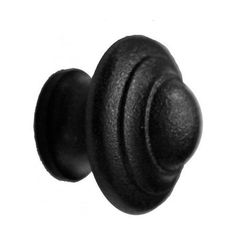 an old black door knob on a white background