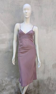 "Lilac silk slip dress by Gucci. Adjustable spaghetti straps. Concealed side zip closure. Back seams create a flattering silhouette. Size 38 tag, fits like S Condition 8/10 (A few small spots) Made in Italy Underarm to underarm - cm/\" Strapless length at the front - cm/\" Length from the back - cm/\" Waist - cm/\" All measurements taken with garment lying flat. Vintage sizes vary greatly! We recommend comparing measurements with a similar style garment you own for best fit! If you have any othe Slip Bridesmaids Dresses, Slip Dress Y2k, 90s Slip Dress, Sheer Slip Dress, Dress Y2k, Mannequin Dress, Dress Spaghetti Straps, Slip On Dress, Prom Dress Inspiration