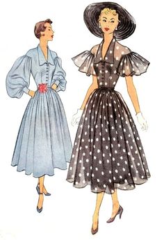 40s Mode, 1950s Party Dresses, Patron Vintage, 1950 Fashion, Vintage Dress Patterns, Look Retro, Skirt Patterns Sewing, Vestidos Vintage, Moda Vintage