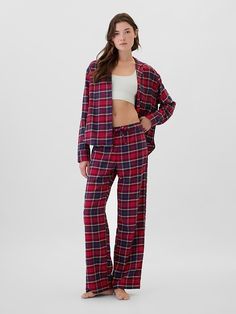 Relaxed Flannel PJ Pants | Gap Factory Flannel Pjs Women, Pjs Women, Flannel Pj Pants, Flannel Pjs, Ski Print, Womens Pjs, Holiday Plaid, Sleep Pants, Pj Pants