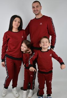 My kids love it when we all match. This post has the best family matching outfits!! Matching Sweatsuits, Maroon Joggers, Matching Sweatsuit, Mom And Son, Matching Mom