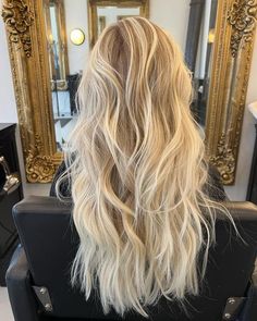 Beach Blonde Highlights On Blonde Hair, Bright Blonde Beach Hair, Bright Blonde Hair With Highlights, Bright Beach Blonde Hair, Bright Honey Blonde Hair, Full Blonding, Light Blonde Hair Color Ideas, Lived In Bright Blonde, Blonde Ideas