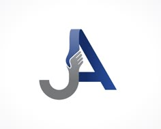 two hands holding the letter a logo