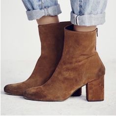 Nwt Free People Cecile Suede Ankle Boots Brown Size: 35 Eu/ 5 Us Color: Brown Condition: Brand New With Tags, Nwt Nib Suede, Back Zip, Rustic Style, Block Heel, Round Almond Toe Measurements Available Upon Request Same Day Shipping Available Block Heel Ankle Boots, Suede Leather Boots, Suede Block Heels, Free People Shoes, Brown Ankle Boots, Suede Ankle Boots, Suede Booties, Heeled Ankle Boots, Suede Boots