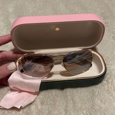 Gold, Never Worn With Case & Microfiber Cloth Kate Spade Accessories, Colored Sunglasses, Glasses Accessories, Microfiber Cloth, Kate Spade, Women Accessories, Sunglasses, Gold, Women Shopping