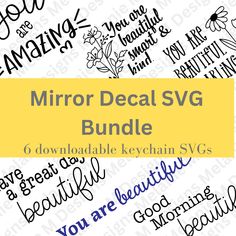 the text reads, mirror decal svg bundle