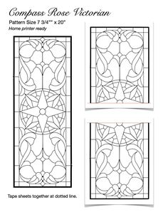 three stained glass panels with different shapes and sizes