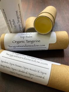 Our All Natural Organic Tangerine Lip Balm comes in Eco friendly biodegradable tubes. There is a small disc in the bottom so simply push up from underneath to raise the lip balm. Recycle or compost when empty.  Our Lip Balms are non oily and long lasting so there is no need to constantly reapply. They are made from high quality organic ingredients. They contain Organic Avocado oil and Organic Calendula Oil to help moisturize and repair chapped lips. The color of this lip balm is all natural I add no Mica powders or any coloring of any kind to my products and It smells amazing!  Enjoy! Lotion Stick, Vanilla Smell, Handmade Lip Balm, Tangerine Essential Oil, Vanilla Lip Balm, Calendula Oil, Best Lip Balm, Organic Lip Balm, Chapped Lips