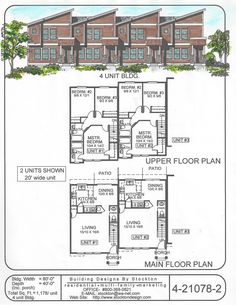 three story townhouse plan with four levels