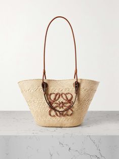 Shop LOEWE + Paula's Ibiza medium leather-trimmed woven raffia tote, Explore the latest LOEWE women's collection today on NET A PORTER Loewe Raffia Bag, Loewe Paula's Ibiza, Tan Outfit, Mexico Cruise, Mediterranean Summer, My Style Bags, Europe Outfits, Loewe Bag, Fashion Guide