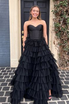 Tulle Long Prom Dress, Tulle Neckline, Formal Prom Dresses Long, Formal Prom Dress, Satin Tulle, Prom Dress Styles, Long Prom Dresses, Black Tulle, Formal Dresses Prom