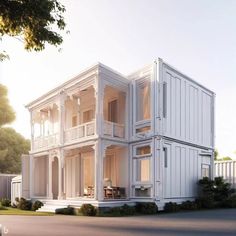 an artist's rendering of a house made out of shipping containers