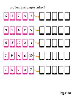 an array of cell phones with numbers in the middle and one at the bottom,