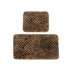 two brown rugs on white background