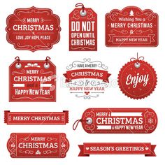 christmas and new year's labels