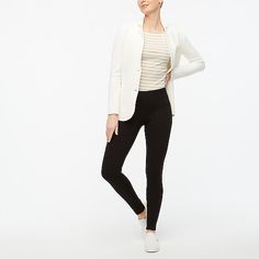 Factory: Gigi Pant With Side-zip Closure In Ponte For Women J Crew Style, Outfits With Leggings, Work Outfit, Side Zip, Work Wear, Black Jeans, J Crew, Full Length, Women's Clothing