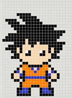 the pixel art is made to look like it has an orange shirt and blue pants