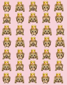 a bunch of monkeys with crowns on their heads