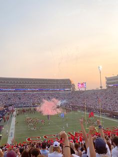 a football stadium filled with lots of people