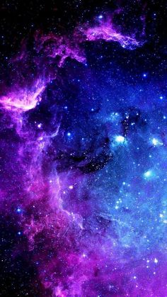 an image of the center of a star cluster in purple and blue colors with stars all around it